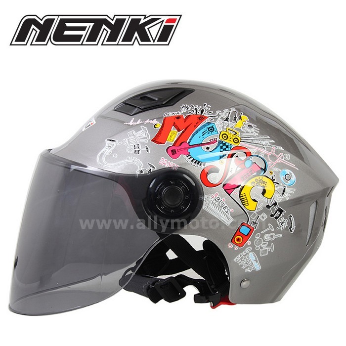 129 Open Half Face Helmet Motorbike Scooter Street Cruiser Chopper Touring Sun Shield Lens Men Women@4